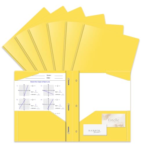 Briartw 6er-Pack gelbe Kunststoff-Ordner mit Zinken, sonnig und hell für die Schule, fröhliche Organisation, Notizen, Lernmaterialien und Steigerung der Produktivität Briartw 6er-Pack gelbe Kunststoff-Ordner mit Zinken, sonnig und hell für die Schule, fröhliche Organisation, Notizen, Lernmaterialien und Steigerung der Produktivität von Briartw