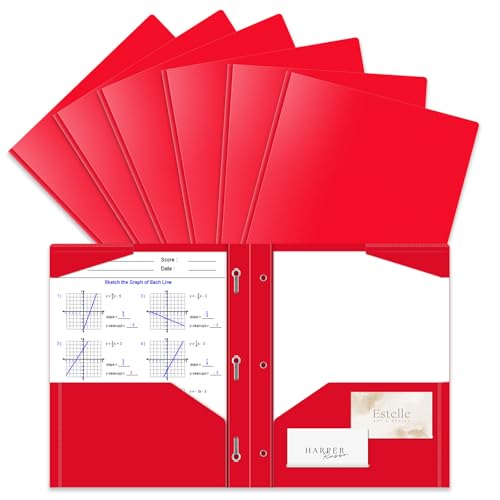 Briartw 6er-Pack rote Kunststoff-Taschenordner mit Zinken, 3-Ring-Briefgröße, Dringlichkeitsdateien, Prioritätsprojekte, Präsentationen, hochenergetische Klassenzimmer und Büros Briartw 6er-Pack rote Kunststoff-Taschenordner mit Zinken, 3-Ring-Briefgröße, Dringlichkeitsdateien, Prioritätsprojekte, Präsentationen, hochenergetische Klassenzimmer und Büros von Briartw