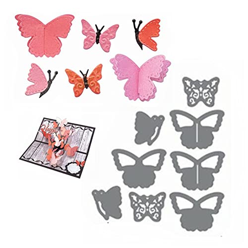 Briartw 8 Stück Schmetterlinge Set Metall Stanzformen Set DIY Scrapbooking Prägeschablonen Kartenherstellung, Album, Stanzformen DIY Papier Grußkarten von Briartw