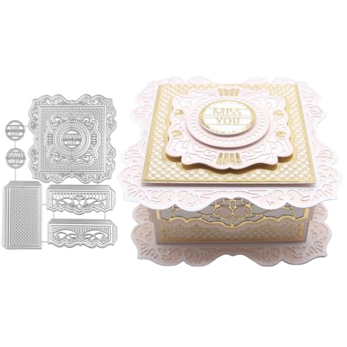 Briartw Große Stanzformen zum Basteln – 3D-Box Präzisions-Stanzformen für Scrapbooking, Kartenherstellung, DIY Papierbasteln, Jahrbuch-Dekor, Karbonstahl-Prägeschablonen-Designs von Briartw