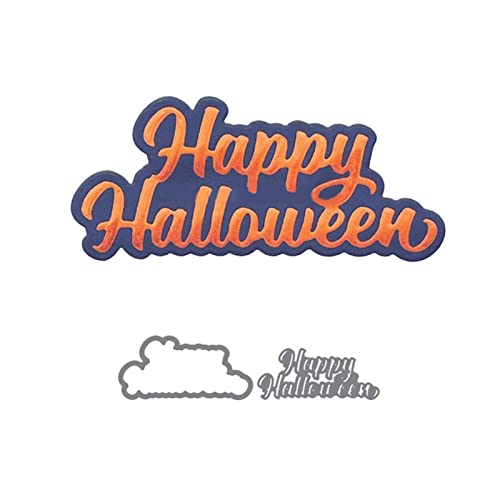Briartw Happy Halloween Words with Shadow Metal Cutting Dies Set Metall Stanzformen DIY Scrapbooking Schablone Prägung Handwerk Kartenherstellung Album Geschenkkarte Handgemachte Karte von Briartw