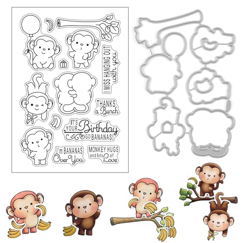 Briartw Stempel und Stanzschablonen-Set, niedliches Tier-Design, klare Stempel für Kartenherstellung, Scrapbooking, Journaling, Papierbastelbedarf Briartw Stempel und Stanzschablonen-Set, niedliches Tier-Design, klare Stempel für Kartenherstellung, Scrapbooking, Journaling, Papierbastelbedarf von Briartw