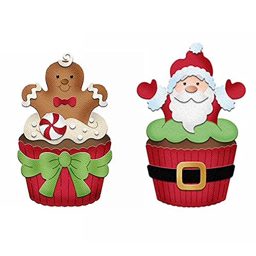 Lebkuchenmann Weihnachtsmann Weihnachten Cupcake Metall Stanzformen Set Stanzformen für DIY Scrapbooking Prägung Handwerk Kartenherstellung Schablone Vorlage Album Papier Handwerk von Briartw