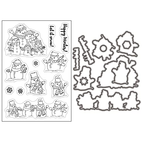 Let it Snow Happy Winter Schneemann Freunde Metall Stanzform und Klar Stempel Set für Scrapbooking Prägung Handwerk Schablone Kartenherstellung DIY Geschenkkarte Album Let it Snow Happy Winter Schneemann Freunde Metall Stanzform und Klar Stempel Set für Scrapbooking Prägung Handwerk Schablone Kartenherstellung DIY Geschenkkarte Album von Briartw