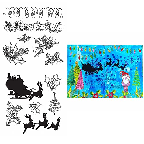 Weihnachtsbaum Mistel Hirschschlitten Glühbirnen Frohe Weihnachten 2 Stück Klare Silikonstempel für DIY Scrapbooking Prägung Basteln Geschenkkarten Basteln Weihnachtsdekoration Weihnachtsbaum Mistel Hirschschlitten Glühbirnen Frohe Weihnachten 2 Stück Klare Silikonstempel für DIY Scrapbooking Prägung Basteln Geschenkkarten Basteln Weihnachtsdekoration von Briartw