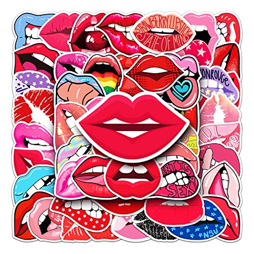 Bric dodo Aufkleber mit roten Lippen, für Laptop, Auto, Scrapbook, Handy, Skateboard, Koffer, Gepäck, Fahrrad, Lippen, Vinyl, wasserdicht, ästhetisch, personalisierbar, für Teenager, Jungen, Mädchen, Bric dodo Aufkleber mit roten Lippen, für Laptop, Auto, Scrapbook, Handy, Skateboard, Koffer, Gepäck, Fahrrad, Lippen, Vinyl, wasserdicht, ästhetisch, personalisierbar, für Teenager, Jungen, Mädchen, von Bric Dodo