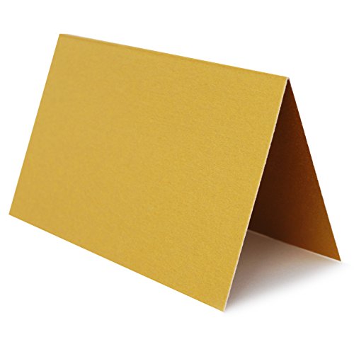 25 Tischkarten zum selbst Beschriften - Gold Metallic Grammatur: 240 g/m² - 100 x 60 mm 10 x 6 cm von Briefumschläge24Plus