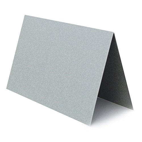 25 Tischkarten zum selbst Beschriften - Silber Metallic Grammatur: 240 g/m² - 100 x 60 mm 10 x 6 cm von Briefumschläge24Plus