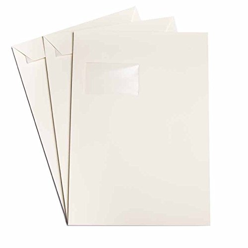 25 Versandtaschen DIN C4 Zart Creme 120 g/m² - 229 x 324 mm 22,9 x 32,4 cm - selbstklebend mit Abziehstreifen - mit Fenster 25 Versandtaschen DIN C4 Zart Creme 120 g/m² - 229 x 324 mm 22,9 x 32,4 cm - selbstklebend mit Abziehstreifen - mit Fenster von Briefumschläge24Plus