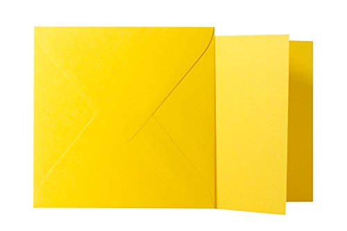 Briefumschläge24Plus 25 Quadratische Intensiv Gelb Briefumschläge 120g von der Größe 11 X 11 cm + Klappkarten 240g von der Größe 10,5 X 10,5 cm, mit dreieckiger Lasche zum Kleben ohne Fenster Briefumschläge24Plus 25 Quadratische Intensiv Gelb Briefumschläge 120g von der Größe 11 X 11 cm + Klappkarten 240g von der Größe 10,5 X 10,5 cm, mit dreieckiger Lasche zum Kleben ohne Fenster von Briefumschläge24Plus