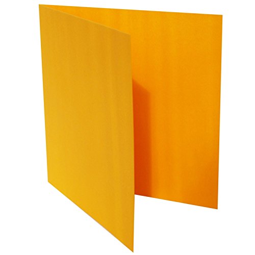 Briefumschläge24Plus 25 Quadratische Klappkarten zum selbst Beschriften in Orange : von der Größe 120 x 120 mm 12 x 12 cm von Briefumschläge24Plus