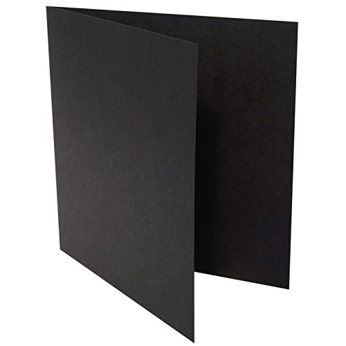 Briefumschläge24Plus 25 Quadratische Klappkarten zum selbst Beschriften in Schwarz : von der Größe 100 x 100 mm 10 x 10 cm von Briefumschläge24Plus
