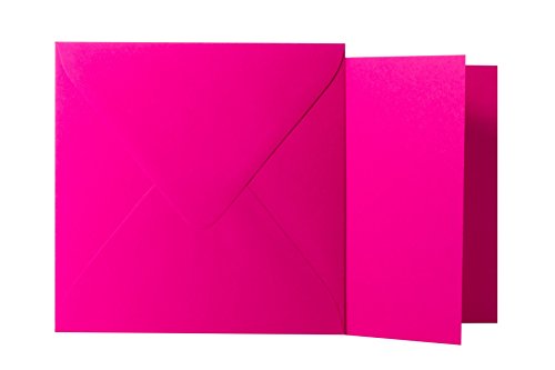 Briefumschläge24Plus 25 Quadratische Pink Briefumschläge 120g von der Größe 11 X 11 cm + Klappkarten 240g von der Größe 10,5 X 10,5 cm, mit dreieckiger Lasche zum Kleben ohne Fenster Briefumschläge24Plus 25 Quadratische Pink Briefumschläge 120g von der Größe 11 X 11 cm + Klappkarten 240g von der Größe 10,5 X 10,5 cm, mit dreieckiger Lasche zum Kleben ohne Fenster von Briefumschläge24Plus