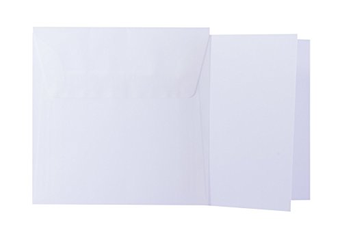 Briefumschläge24Plus 25 Quadratische Transparente/Weiß Briefumschläge 120g von der Größe 11 X 11 cm + Klappkarten 240g von der Größe 10,5 X 10,5 cm, mit dreieckiger Lasche zum Kleben ohne Fenster Briefumschläge24Plus 25 Quadratische Transparente/Weiß Briefumschläge 120g von der Größe 11 X 11 cm + Klappkarten 240g von der Größe 10,5 X 10,5 cm, mit dreieckiger Lasche zum Kleben ohne Fenster von Briefumschläge24Plus