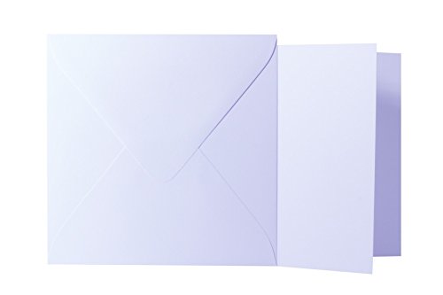 Briefumschläge24Plus 25 Quadratische Weiß Briefumschläge 120g von der Größe 13 X 13 cm + Klappkarten 240g von der Größe 12,5 X 12,5 cm, mit dreieckiger Lasche zum Kleben ohne Fenster von Briefumschläge24Plus