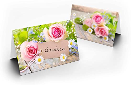 Briefumschläge24Plus Tischkarten Platzkarten Namens Karten für Hochzeit Geburtstag Feier Taufe Kommunion Konfirmation Firmung Jugendweihe, 25 Stück Premium Qualität, Blumen-Dekor, Rose, Rosa Briefumschläge24Plus Tischkarten Platzkarten Namens Karten für Hochzeit Geburtstag Feier Taufe Kommunion Konfirmation Firmung Jugendweihe, 25 Stück Premium Qualität, Blumen-Dekor, Rose, Rosa von Briefumschläge24Plus