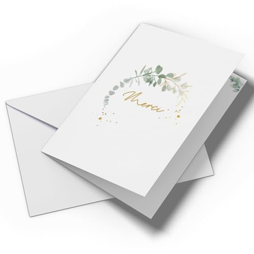 Briefzauber 10 Danksagungskarten mit Umschlägen | Danksagungskarten für Hochzeit, Kommunion, Taufe uvm. | Set mit 10 Klappkarten mit oder ohne Text (Kreis - ohne Text) von Briefzauber