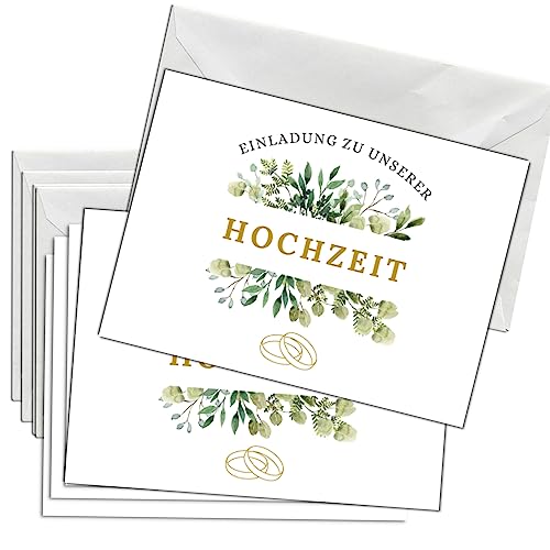 Briefzauber 12x Einladungskarten mit 12x Umschlägen | Hochzeitsfeier, Ehe | Din A6 Set mit Einfüllhilfen | Motiv: Blumig Briefzauber 12x Einladungskarten mit 12x Umschlägen | Hochzeitsfeier, Ehe | Din A6 Set mit Einfüllhilfen | Motiv: Blumig von Briefzauber