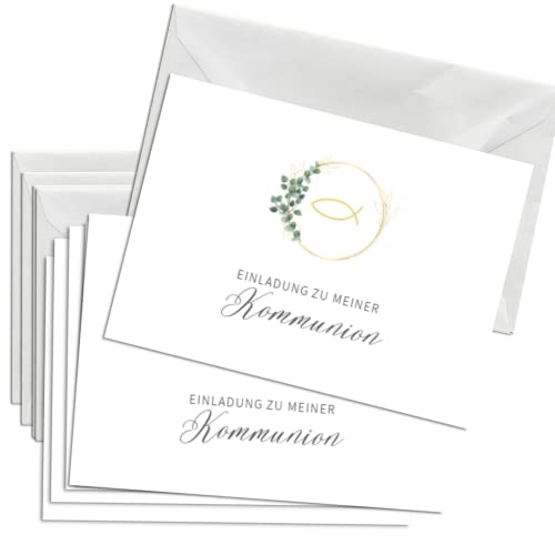 Briefzauber 12x Kommunion Einladungskarten mit 12x Umschlägen | Set aus Din A6 Kommunionseinladungen mit Einfüllhilfe | Verfügbar für verschiedene Anlässe | Motiv: Kommunion - Minimal Briefzauber 12x Kommunion Einladungskarten mit 12x Umschlägen | Set aus Din A6 Kommunionseinladungen mit Einfüllhilfe | Verfügbar für verschiedene Anlässe | Motiv: Kommunion - Minimal von Briefzauber