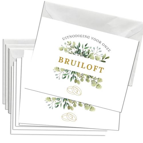 Briefzauber 12x trouwkaarten met 12x enveloppen | Set van A6 trouwuitnodigingen met invulhulp | Voor bruiloft, huwelijk, ceremonie en feest (Huwelijk - Bloemig) von Briefzauber