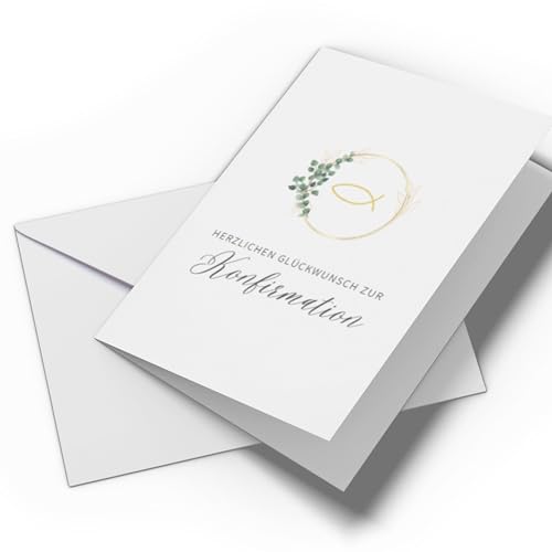 Glückwunschkarte Konfirmation | Set aus A6 Klappkarte und Umschlag | Karte Konfirmation, Konfirmationskarten Jugendliche-Unisex | (Variante: Konfirmation - Minimalistisch) von Briefzauber