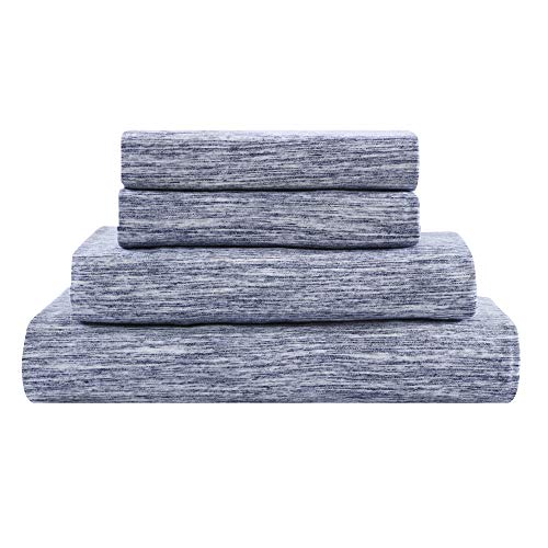 Brielle Home Bettwäsche-Set aus Jersey-Strick, Baumwolle, atmungsaktiv, weich, T-Shirt-Stoff – Melange Dunkelblau, King Size Brielle Home Bettwäsche-Set aus Jersey-Strick, Baumwolle, atmungsaktiv, weich, T-Shirt-Stoff – Melange Dunkelblau, King Size von Brielle Home