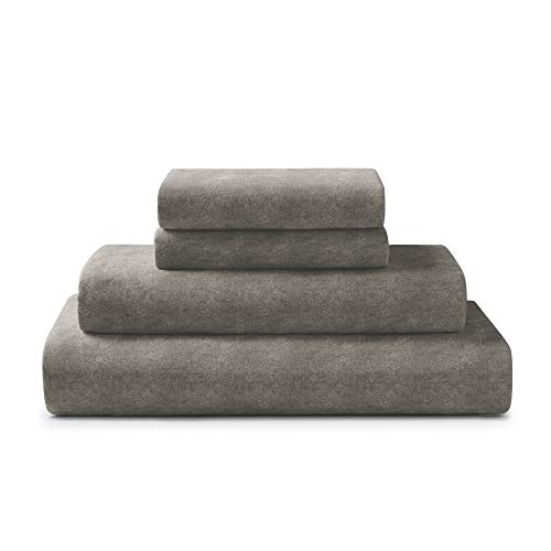 Brielle Home Jersey-Strick-Baumwoll-Bettlaken-Set – atmungsaktiv, weich, T-Shirt-Stoff – Bedruckt meliert, Queensize-Bett von Brielle Home