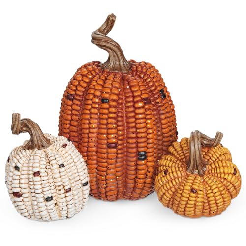 Briful Herbst-dekoratives Mais-Kürbis-Set – 3-in-1 Harz-Kürbis-Ernte-Dekor, gefälschte Mais-Kürbisse, Tafelaufsatz für Thanksgiving, Tisch, gestuftes Tablett, Outdoor-Herbstdekorationen Briful Herbst-dekoratives Mais-Kürbis-Set – 3-in-1 Harz-Kürbis-Ernte-Dekor, gefälschte Mais-Kürbisse, Tafelaufsatz für Thanksgiving, Tisch, gestuftes Tablett, Outdoor-Herbstdekorationen von Briful