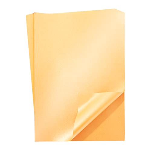 50 Blatt DIN A4 Perglanz-Papier Orange-Metallic, Bastelpapier mit Perlmutt-Schimmer, 120 g/m² von Bright Creations