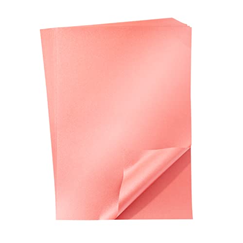 50 Blatt DIN A4 Perglanz-Papier Rot-Metallic, Bastelpapier mit Perlmutt-Schimmer, 120 g/m² von Bright Creations