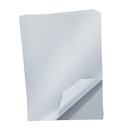 50 Blatt DIN A4 Perglanz-Papier Silber-Metallic, Bastelpapier mit Perlmutt-Schimmer, 120 g/m² von Bright Creations