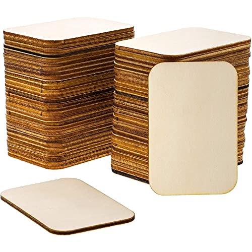 Bright Creations Holzausschnitte (Set, 60 Stück) - Unbehandelt, Unlackiert, Rechteckig - Für Bastelarbeiten, Brandmalerei, als Untersetzer, Ornamente, Modellbau, 7,6 cm x 5,1 cm von Bright Creations