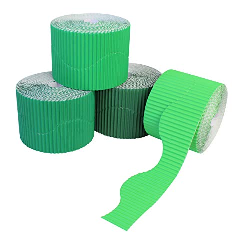 Bright Ideas BI7872 Wellpapp-Rollen für Schulaufstellungen, 4 Stück, grün, 10cm x 7.5m von Bright Ideas