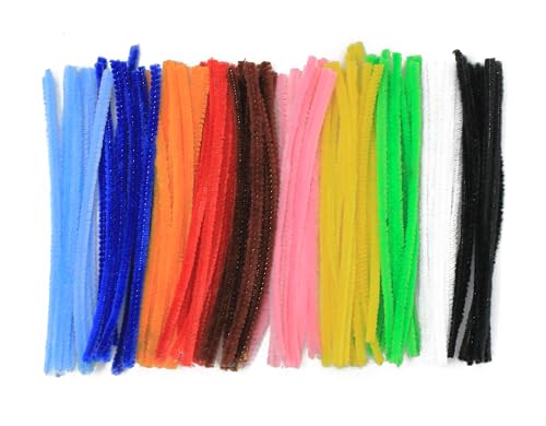 Bright Ideas BI7975 Pfeifenreiniger, Draht und Faser, 10 verschiedene Farben, PK100 15cm x 5mm, 100 stück von Bright Ideas