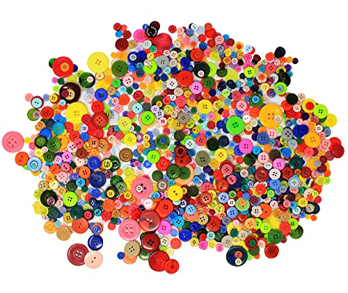 Bright Ideas 500 g gemischte Knöpfe für Bastelaktivitäten, bunte Knöpfe zum Stricken, Nähen und Basteln, sortierte Knöpfe für Weihnachten, Kunst, Handwerk, Kinder, dekorative DIY von Bright Ideas