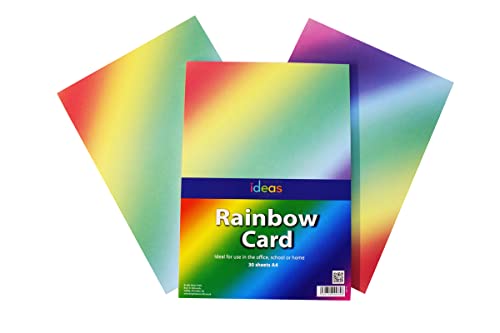 Bright Ideas Lebendige Regenbogen-Karte, 30 Blatt, A4, ca. 29,7 cm x 21 cm, 200 g/m², Schreibwaren und Karton, für Kunst und Handwerk, ideal für Schulen, Basteln zu Hause und Kinder-Scrapbooking Bright Ideas Lebendige Regenbogen-Karte, 30 Blatt, A4, ca. 29,7 cm x 21 cm, 200 g/m², Schreibwaren und Karton, für Kunst und Handwerk, ideal für Schulen, Basteln zu Hause und Kinder-Scrapbooking von Bright Ideas