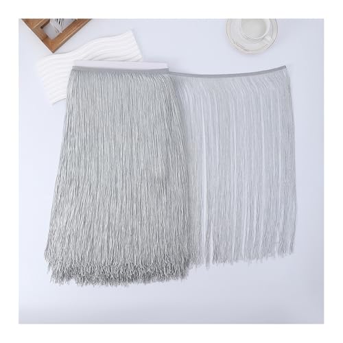 BrightGlow 3 Yards Quastenbesatz 50CM Breite Polyester-Quastenborte Fransen Tanzfransen Fransenborte zum Nähen Trim Fransenband Kostüm Quaste Dekoband für Kleidung Basteln Handwerk Grau BrightGlow 3 Yards Quastenbesatz 50CM Breite Polyester-Quastenborte Fransen Tanzfransen Fransenborte zum Nähen Trim Fransenband Kostüm Quaste Dekoband für Kleidung Basteln Handwerk Grau von BrightGlow