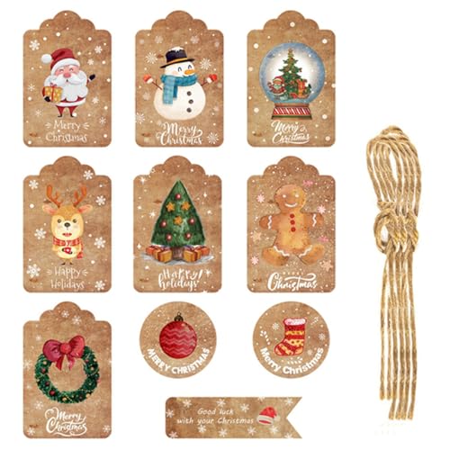 BrightGlow 60 Stück Weihnachten Geschenkanhänger Kraftpapier Weihnachtsetiketten Christmas Tags Etiketten mit Juteschnur Weihnachten Geschenk Anhänger für Weihnachtsbaum Dekoration Beige#1 BrightGlow 60 Stück Weihnachten Geschenkanhänger Kraftpapier Weihnachtsetiketten Christmas Tags Etiketten mit Juteschnur Weihnachten Geschenk Anhänger für Weihnachtsbaum Dekoration Beige#1 von BrightGlow
