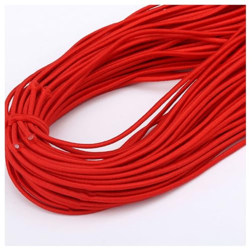 BrightGlow Armband Elastisch Schnur Schmuckherstellung 2mm Perlenschnur Elastische Schnur Perlenschnur zum Auffädeln Handwerk Schnur Gummiband für DIY Handwerk, Kleidung, Halsketten Rot 25M von BrightGlow