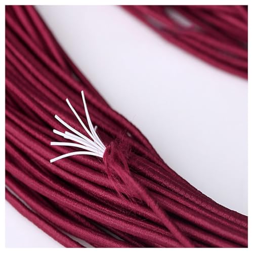 BrightGlow Armband Elastisch Schnur Schmuckherstellung 2mm Perlenschnur Elastische Schnur Perlenschnur zum Auffädeln Handwerk Schnur Gummiband für DIY Handwerk, Kleidung, Halsketten Weinrot 25M von BrightGlow