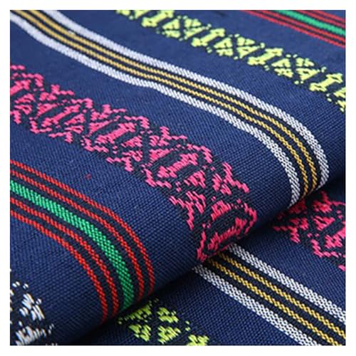 BrightGlow Baumwolle Stoff zum Nähen Ethnisches Muster Baumwollstoff Boho-Stoff Meterware Exotische Blumen Stoff Baumwoll-Leinenstoff Bunter Retro-Dekostoff Zum Nähen Kostümstoff 10# 100 X 150CM von BrightGlow
