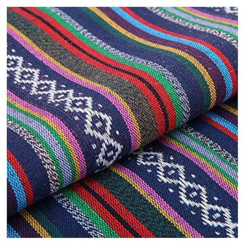BrightGlow Baumwolle Stoff zum Nähen Ethnisches Muster Baumwollstoff Boho-Stoff Meterware Exotische Blumen Stoff Baumwoll-Leinenstoff Bunter Retro-Dekostoff Zum Nähen Kostümstoff 13# 100 X 150CM von BrightGlow