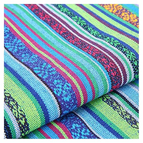 BrightGlow Baumwolle Stoff zum Nähen Ethnisches Muster Baumwollstoff Boho-Stoff Meterware Exotische Blumen Stoff Baumwoll-Leinenstoff Bunter Retro-Dekostoff Zum Nähen Kostümstoff 17# 100 X 150CM von BrightGlow