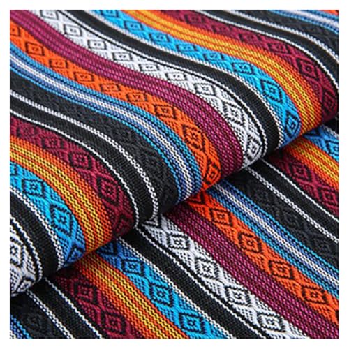 BrightGlow Baumwolle Stoff zum Nähen Ethnisches Muster Baumwollstoff Boho-Stoff Meterware Exotische Blumen Stoff Baumwoll-Leinenstoff Bunter Retro-Dekostoff Zum Nähen Kostümstoff 21# 200 X 150CM von BrightGlow