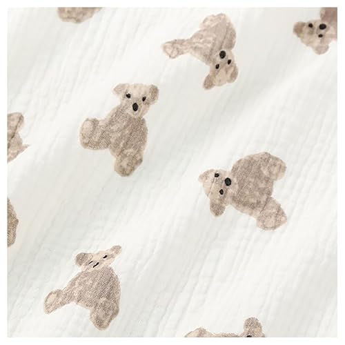 BrightGlow Baumwollstoff Meterware Musselin-Stoff 100% Baumwolle Kleinkinder Handwerken Nähen Stoff Double Gauze Stoff Bedruckte Kinderstoff Dekostoff Kostümstoff für Bekleidung Deko 6# 100X130cm BrightGlow Baumwollstoff Meterware Musselin-Stoff 100% Baumwolle Kleinkinder Handwerken Nähen Stoff Double Gauze Stoff Bedruckte Kinderstoff Dekostoff Kostümstoff für Bekleidung Deko 6# 100X130cm von BrightGlow