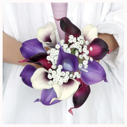 BrightGlow Brautstrauß Hochzeits Blumenstrauß Künstlich Rosensträuße Brautstrauß Trockenblumen Vintage Braut Satin Rosen Blumen Handgefertigter Brautjungfernstrauß für Hochzeit Lila BrightGlow Brautstrauß Hochzeits Blumenstrauß Künstlich Rosensträuße Brautstrauß Trockenblumen Vintage Braut Satin Rosen Blumen Handgefertigter Brautjungfernstrauß für Hochzeit Lila von BrightGlow