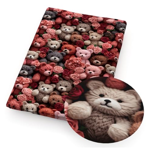 BrightGlow Gedruckt Stoff Meterware Vintage Blume Stoff zum Nähen Baumwollstoff mit Katze Dekorationsstoff 3D Blumen Gedruckt Stoff Modestoff Kostümstoff für DIY Handgefertigte Nähen 81# 100X145cm von BrightGlow