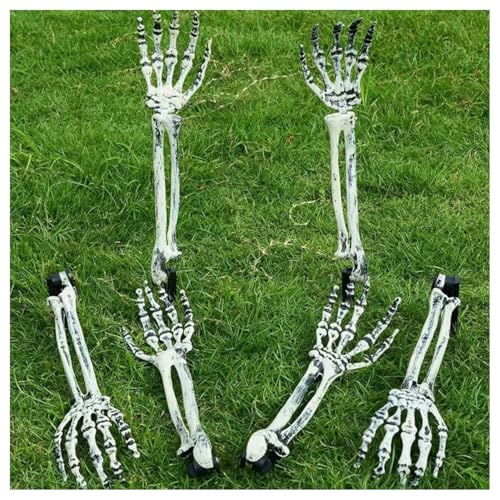 BrightGlow Halloween Skelett Hände Halloween Deko Skeleton Bewegliche Gelenke Pfahl Realistische Arm Requisite Garten Gruselig Deko für Friedhof Hof Rasen Garten Außendekoration Weiß 2-Paare BrightGlow Halloween Skelett Hände Halloween Deko Skeleton Bewegliche Gelenke Pfahl Realistische Arm Requisite Garten Gruselig Deko für Friedhof Hof Rasen Garten Außendekoration Weiß 2-Paare von BrightGlow