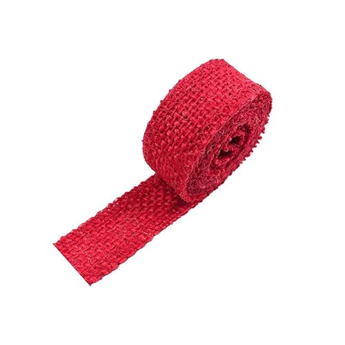 BrightGlow Juteband Sackleinen Band Mesh Juteband Jute-Netzbänder zum Basteln Retro Geschenk Dekoband Juteband Burlap Geschenkband Stoffband Bastelband für Heimwerken DIY Handwerk Rot 25mm X 8M BrightGlow Juteband Sackleinen Band Mesh Juteband Jute-Netzbänder zum Basteln Retro Geschenk Dekoband Juteband Burlap Geschenkband Stoffband Bastelband für Heimwerken DIY Handwerk Rot 25mm X 8M von BrightGlow