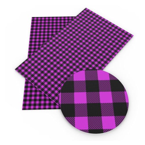 BrightGlow Karo Stoff Meterware Dekorationsstoff mit Gingham-Muster Handwerken Nähen Stoff Bauernkaro Cotton Stoff DIY Stoff Karierter aus Baumwolle und Polyester Kostümstoff für DIY Lila 100X145cm von BrightGlow